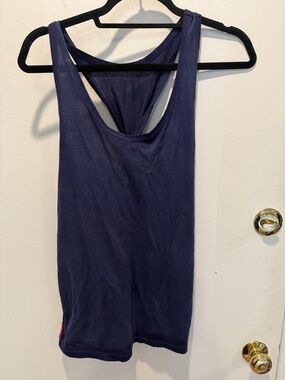 Prada cotton Simple Navy Racerback twist back tank Top